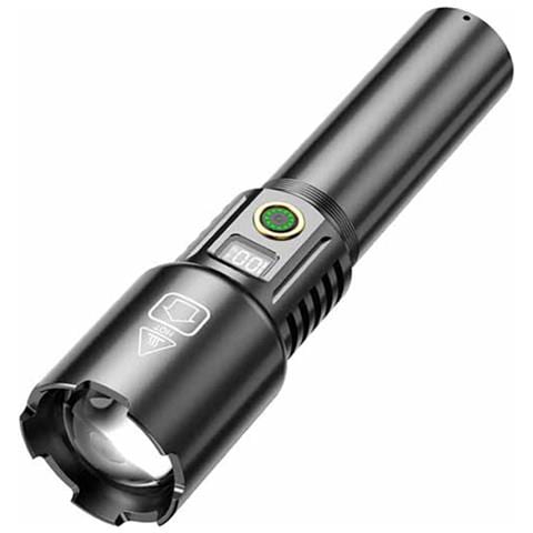 Torcia Led Ricaricabile Laser Bianco 20w Con Batteria 26650 E Cavo Usb - Foto 1