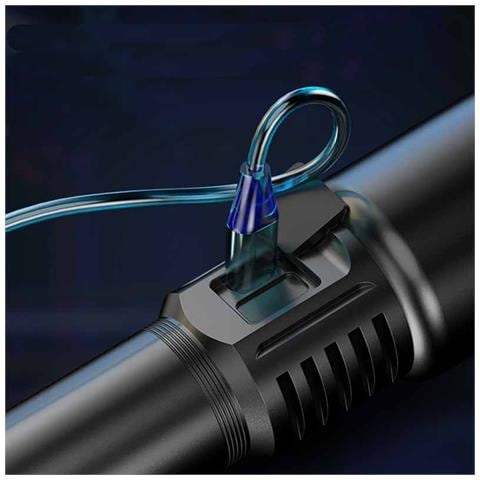 Torcia Led Ricaricabile Laser Bianco 20w Con Batteria 26650 E Cavo Usb - Foto 6