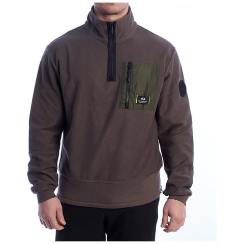 Felpa Da Uomo Con Mezza Zip Vestibilità Regolare Ymf601-fp565 - Foto 1