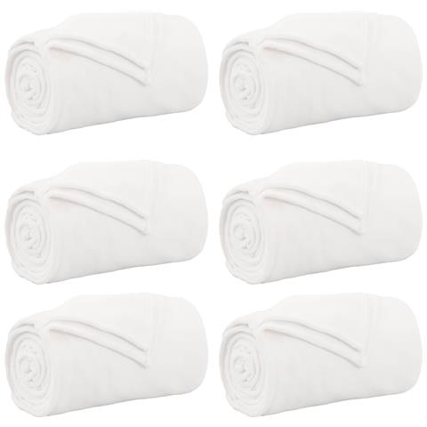 Coperte da Pile 6 pcs Bianco 220 x 240 cm Panno - Foto 1