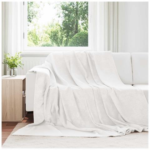 Coperte da Pile 6 pcs Bianco 220 x 240 cm Panno - Foto 2