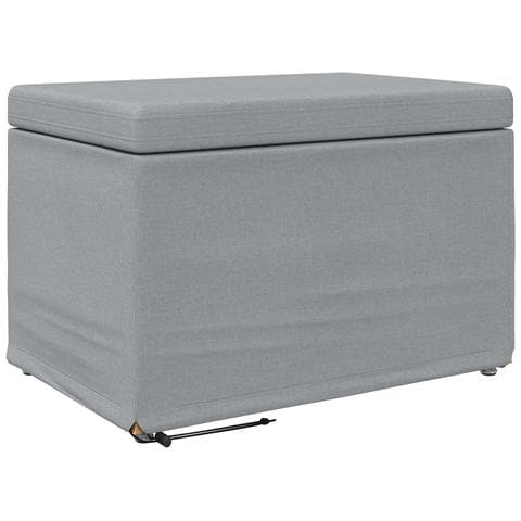 Pouf Grigio chiaro Tessuto e Legno Ingegnerizzato - Foto 1