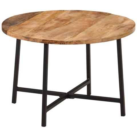 Tavolino da Salotto 54x54x35 cm Legno Massello Mango e Ferro - Foto 1