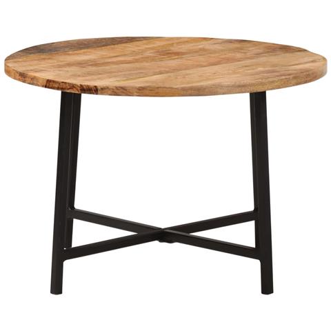 Tavolino da Salotto 54x54x35 cm Legno Massello Mango e Ferro - Foto 2