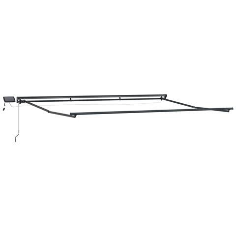 Cornice per Tenda Manuale con LED Antracite 4 × 3 m Alluminio - Foto 1