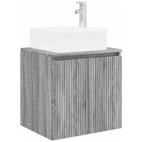 Mobile Lavabo da Parete Sonoma grigio 53 x 35 x 63 cm - Foto 1