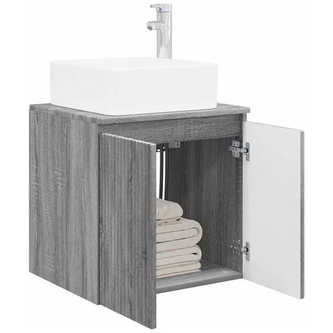 Mobile Lavabo da Parete Sonoma grigio 53 x 35 x 63 cm - Foto 2