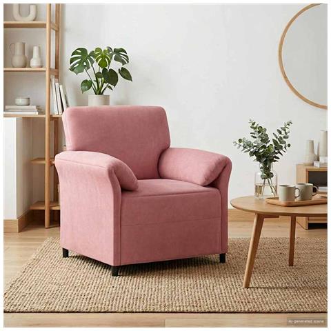 Divano 1 posto Rosa 88 x 83 x 95 cm Velluto - Foto 2