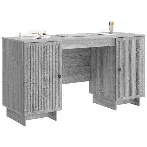 Scrivania Sonoma grigio Legno ingegnerizzato 142,5 x 50 x 75 cm - Foto 2