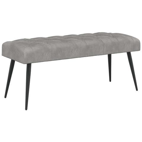 Panchina con bottoni imbottiti Grigio Chiaro 110 x 40 x 46 cm - Foto 1