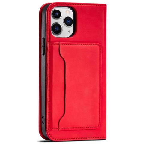 Portafoglio Magnetico Per Carte Iphone 12 Pro Custodia Portacarte Rossa - Foto 2