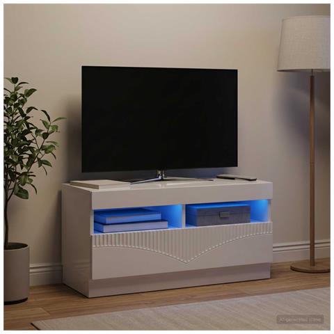 Mobile TV LED Bianco Lucido Legno ingegnerizzato - Foto 2