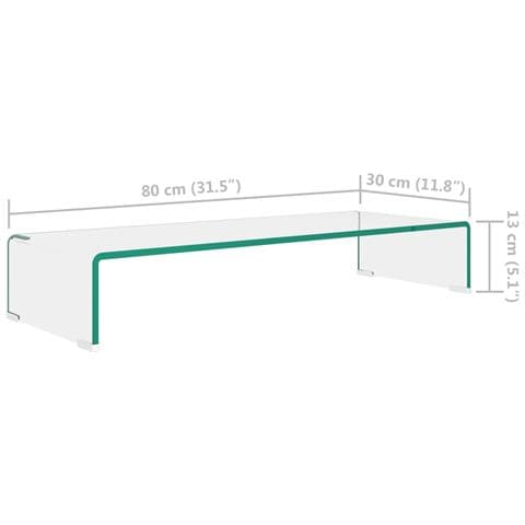 Mobile /Rialzo Porta TV in Vetro Trasparente 80x30x13 cm - Foto 5