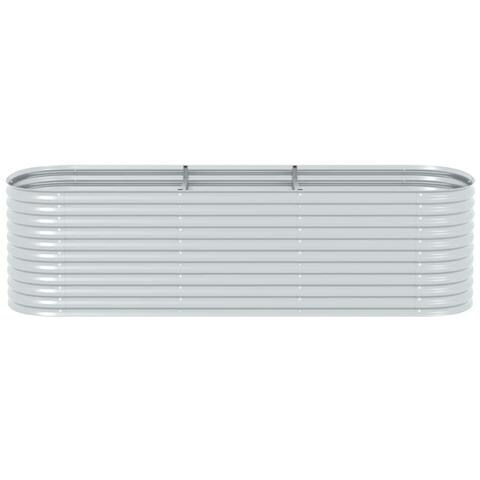 Fioriera Per Giardino 320x80x81 Cm In Acciaio Zincato Argento - Foto 2