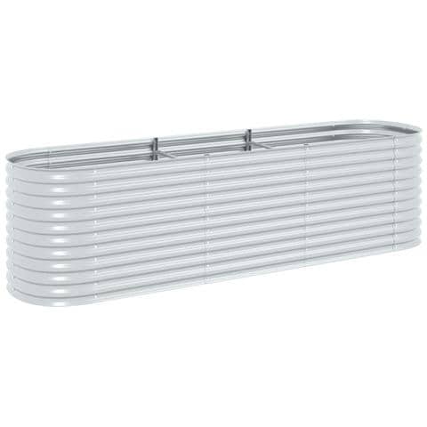 Fioriera Per Giardino 320x80x81 Cm In Acciaio Zincato Argento - Foto 1