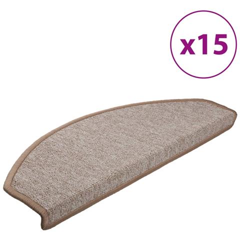 Tappetini Per Scale 15 Pz Marrone Chiaro 65x24x4 Cm - Foto 1