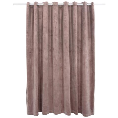 Tenda Oscurante Anelli In Metallo Velluto Rosa Antico 290x245cm - Foto 1