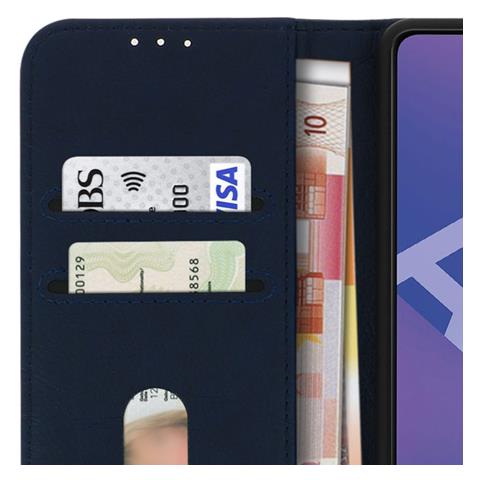 Custodia Samsung Galaxy A41 Portadocumenti Funzione Supporto Blu - Foto 5