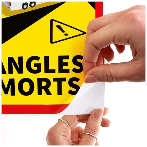 Adesivi Angoli Morti Per Autocarro Obbligatori In Francia, 17 X 25 Cm, 3 Pezzi - Foto 2