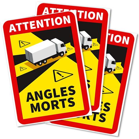 Adesivi Angoli Morti Per Autocarro Obbligatori In Francia, 17 X 25 Cm, 3 Pezzi - Foto 1