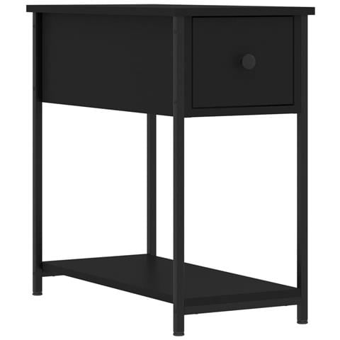 Comodino Nero 30x60x60 Cm In Legno Multistrato - Foto 1