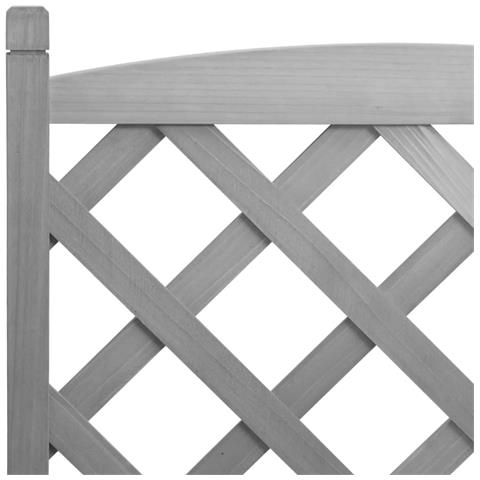 Fioriera con Traliccio Grigia in Legno Massello di Abete Dimensioni: 55 x 29,5 x 110 cm - Foto 7