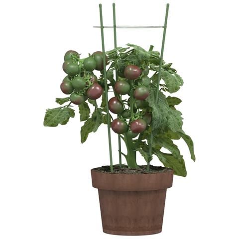 Supporti Piante Da Giardino Con 3 Anelli 5pz Verde 45cm Acciaio - Foto 3