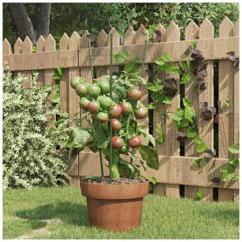 Supporti Piante Da Giardino Con 3 Anelli 5pz Verde 45cm Acciaio - Foto 1