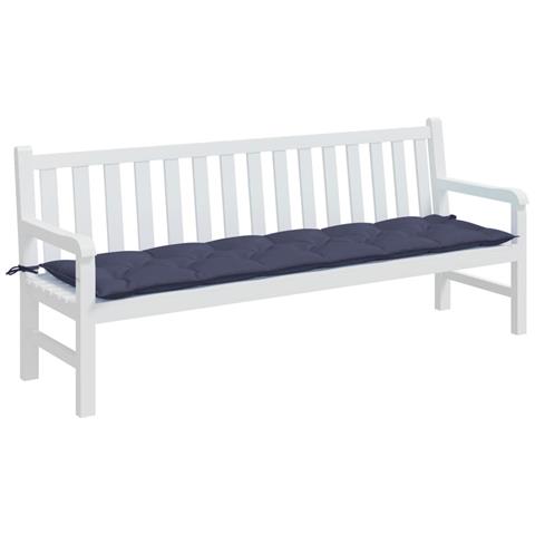 Cuscino Panca Giardino Blu Marino 200x50x7 Cm In Tessuto Oxford - Foto 3