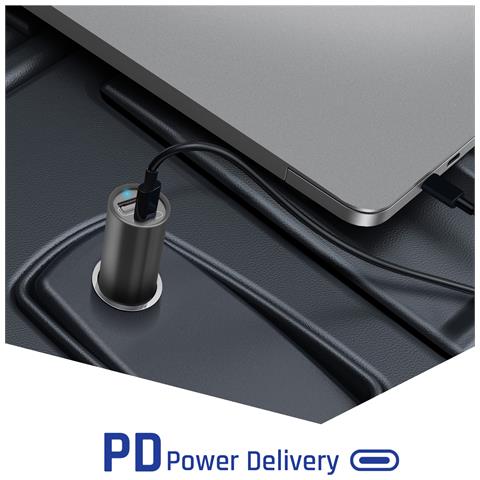Caricatore Auto 100w 1x Usb Quick Charge 3.0 1x Usb-c Power Delivery, Nero - Foto 2