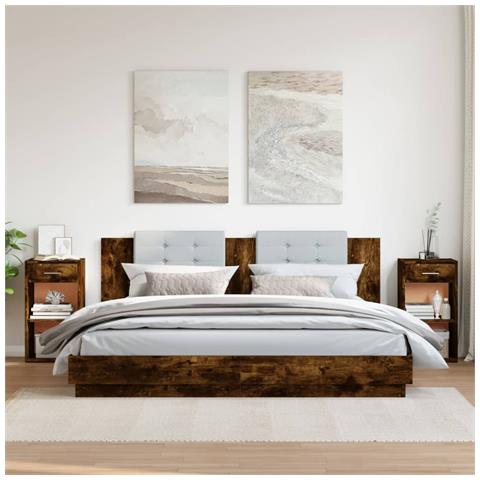 Comodini 2 Pz Rovere Fumo 35x34x65 Cm In Legno Multistrato - Foto 3