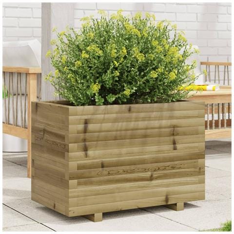 Fioriera Da Giardino 70x40x49,5 Cm In Legno Di Pino Impregnato - Foto 1