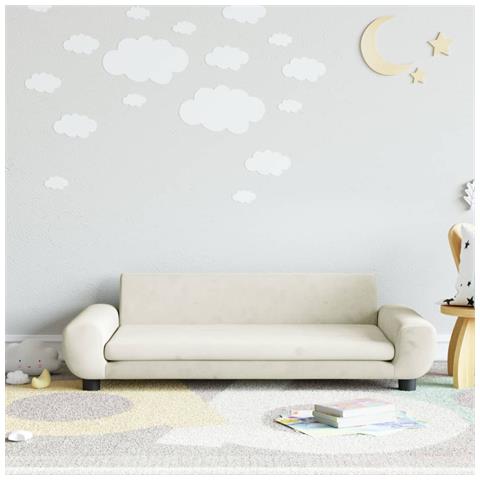 Divano Per Bambini Crema 100x54x33 Cm In Velluto - Foto 1