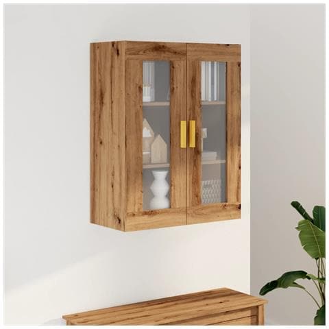 Armadietto Pensile A Parete Rovere Artigianale 69,5x34x90 Cm - Foto 3