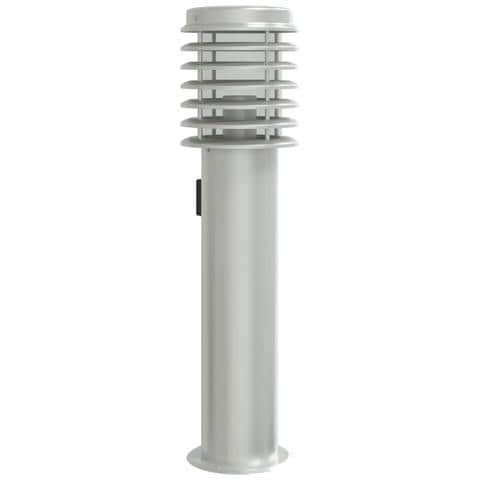 Lampada Da Terra Per Esterni Con Presa Argento 60 Cm In Acciaio - Foto 2