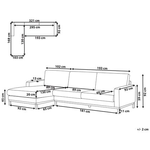 Divano Angolare 4 Posti Siggard Tessuto Tortora Lato Destro - Foto 2