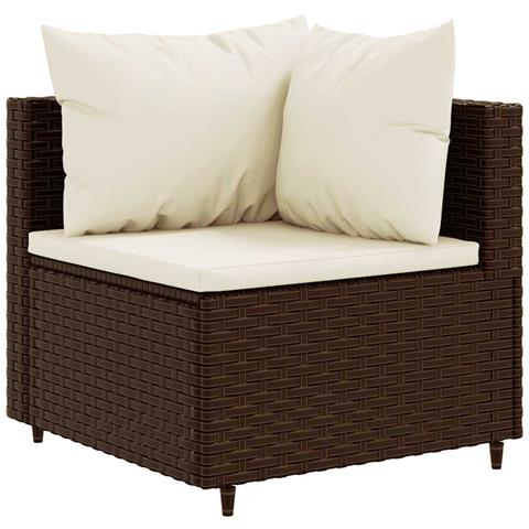 Set Divani Da Giardino 5 Pz Con Cuscini Marrone In Polyrattan - Foto 3