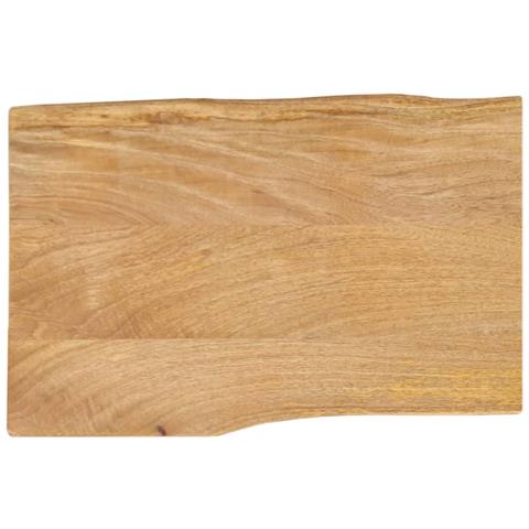 Piano Tavolo 60x40x2,5 Cm Bordi Vivi In Legno Massello Di Mango - Foto 1
