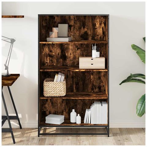 Libreria Rovere Fumo 80,5x35x139 Cm In Truciolato - Foto 3