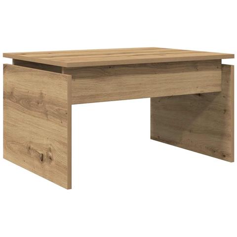 Tavolino Da Salotto Rovere Artigianale 68x50x38cm In Truciolato - Foto 2