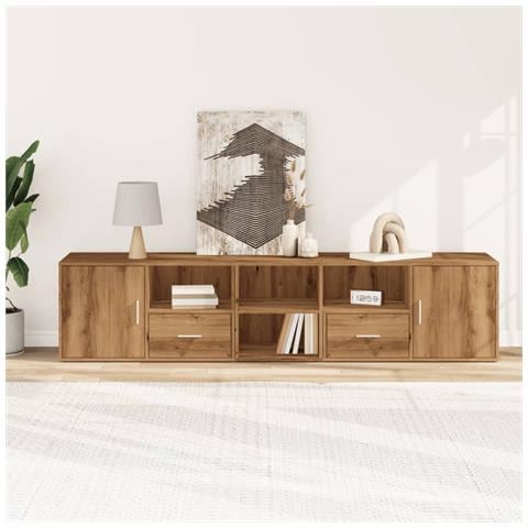Mobile Angolare Rovere Artigianale 200x40x45 Cm In Truciolato - Foto 3