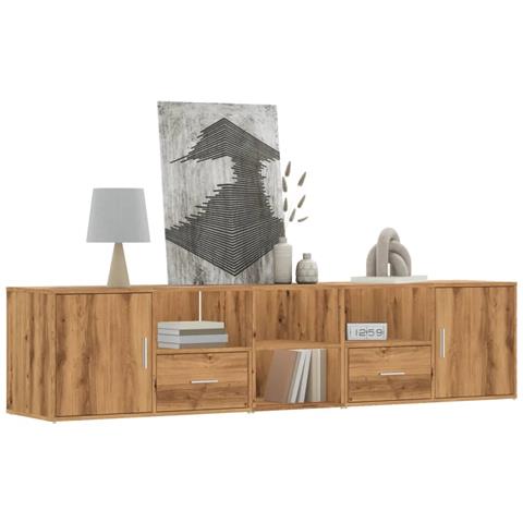Mobile Angolare Rovere Artigianale 200x40x45 Cm In Truciolato - Foto 1