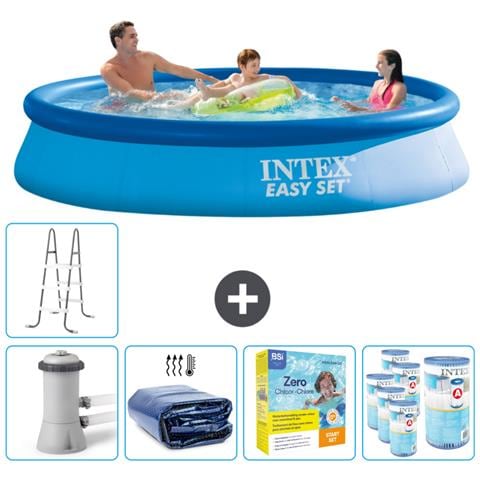 Piscina Fuori Terra - In Giro - 366x366x76 Cm - Blu - Include Accessori Coordinati Cb27 - Foto 1