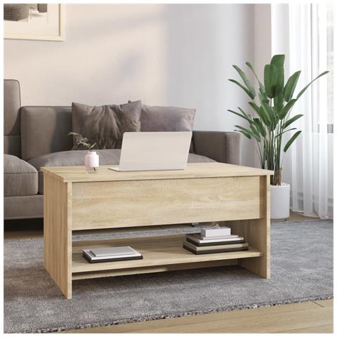 Lusso Casadino -  Tavolino Da Salotto Rovere Sonoma 80x50x40 Cm Legno Multistrato - Foto 2