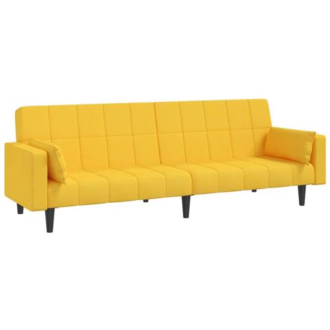 Lusso Casadino - Divano Letto A 2 Posti Con 2 Cuscini Giallo In Tessuto - Foto 1