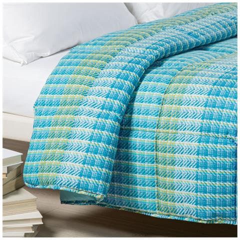 Trapunta Milano In Cotone Colore Blu Misura Matrimoniale - Foto 2