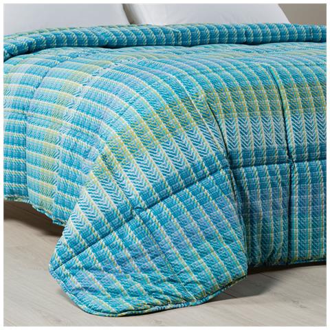 Trapunta Milano In Cotone Colore Blu Misura Matrimoniale - Foto 5