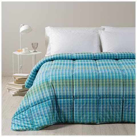 Trapunta Milano In Cotone Colore Blu Misura Matrimoniale - Foto 1