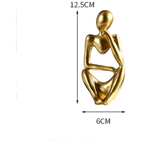 Statua Del Pensatore Astratto - Decorazione Per La Casa In Resina Gold - Foto 2