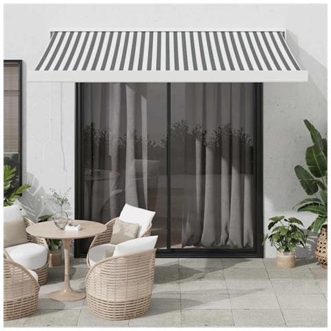 Tenda Retrattile Antracite e Bianca 3,5x2,5m Tessuto/Alluminio - Foto 2